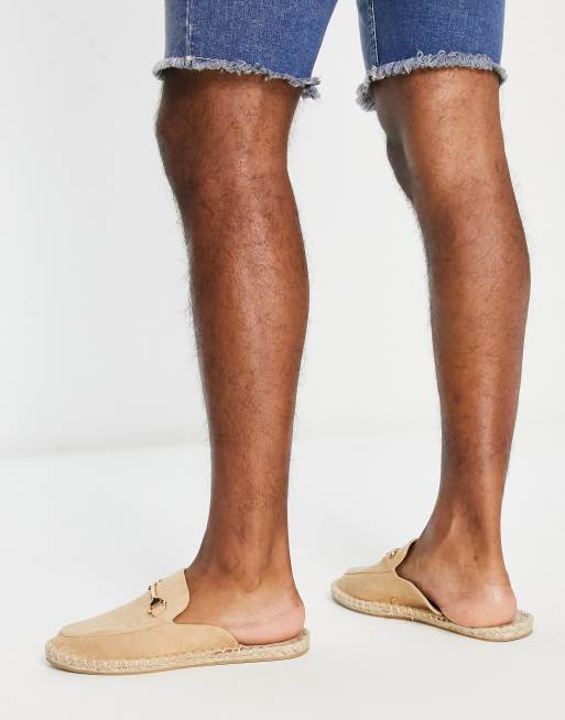 ASOS DESIGN - Beige slip on-mules i espadrille-stil i imiteret ruskind med spænde, 3 af 4