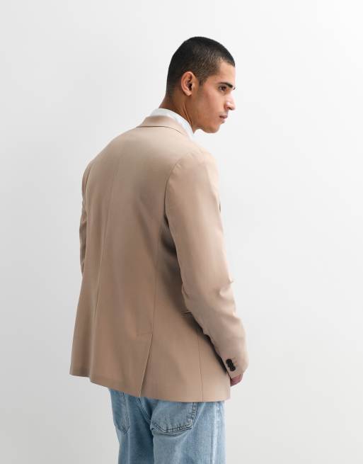 ASOS DESIGN - Beige smal habitjakke i 100% sommeruld, 4 af 9