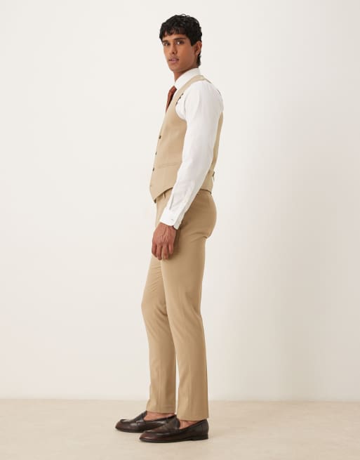ASOS DESIGN - Beige smalle habitbukser, 3 af 5