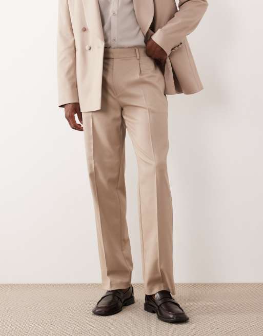 ASOS DESIGN - Beige smokingbukser med lige ben i twill, 2 af 5