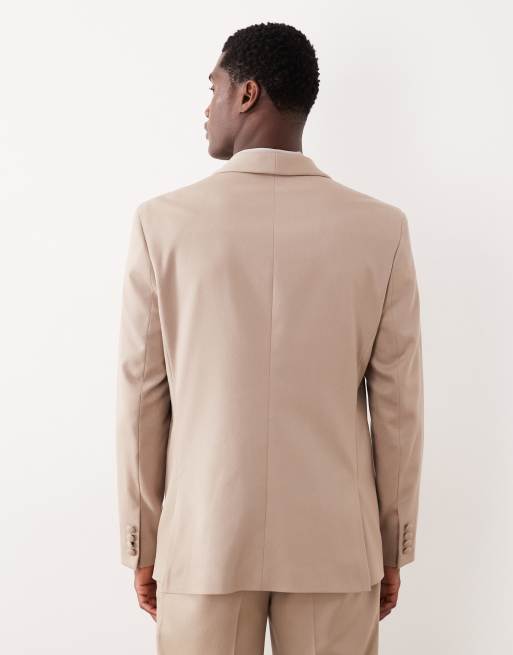 ASOS DESIGN - Beige smokingjakke i twill i regular fit, 3 af 5