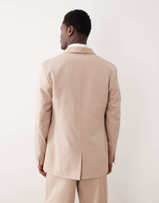 ASOS DESIGN – Beige smokingkavaj med regular fit, del av kostym, 3 av 5