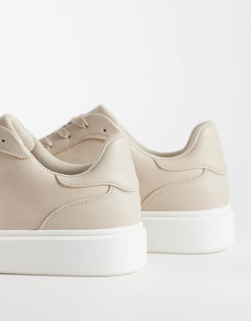 ASOS DESIGN - Beige sneakers med snørebånd og hvid sål, 4 af 5