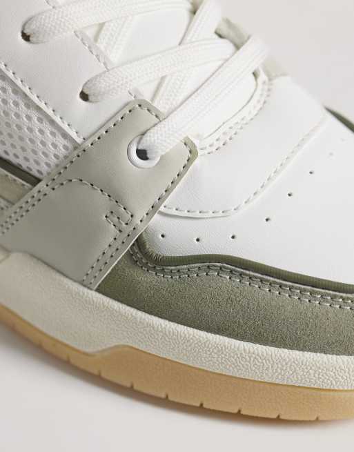 ASOS DESIGN - Beige sneakers med snørebånd og paneldetaljer samt mesh, 2 af 5