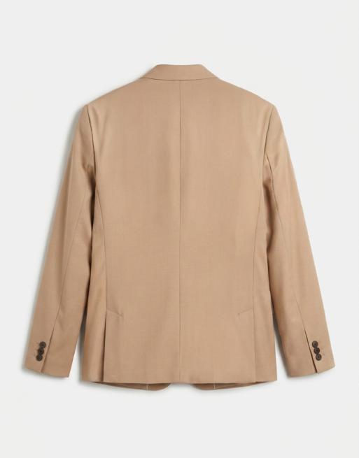 ASOS DESIGN – Beige, somrig, smal kavaj i 100% ull, del av kostym, 7 av 9