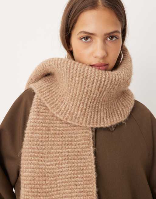 ASOS DESIGN – Beige, stickad halsduk i yllemix, 3 av 3
