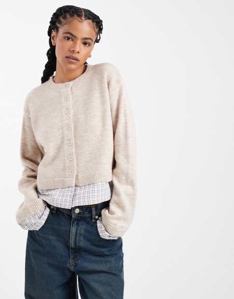 ASOS DESIGN – Beige, stickad kofta - view 1