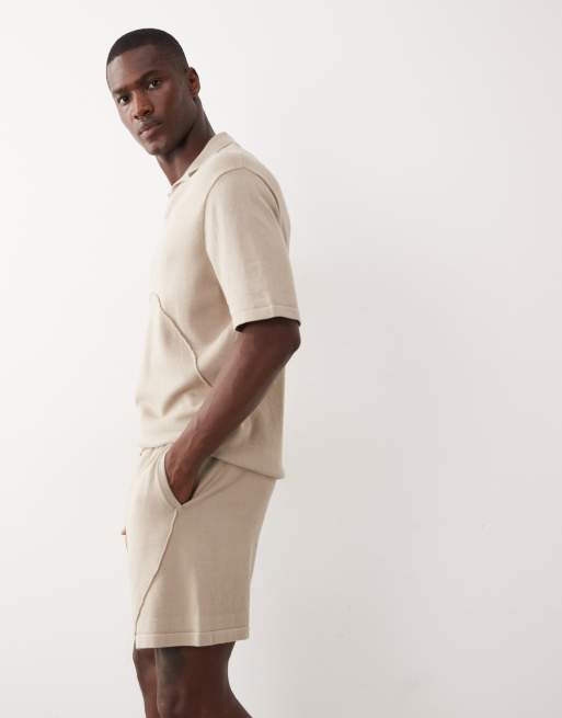 ASOS DESIGN - Beige strikkede shorts med tekstur, 3 af 5