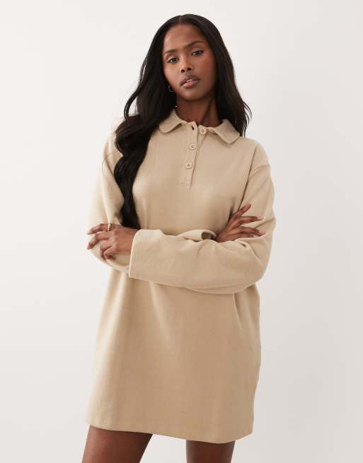 ASOS DESIGN - Beige superblød rugbykjole, 2 af 4