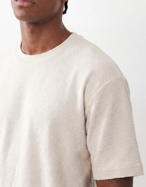 ASOS DESIGN - Beige superkraftig og oversized T-shirt med tekstur, 4 af 5
