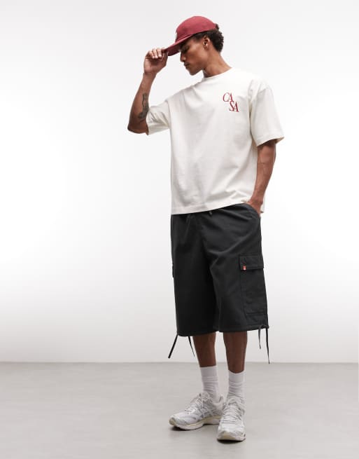 ASOS DESIGN - Beige superkraftig oversized T-shirt med broderi på brystet, 2 af 5
