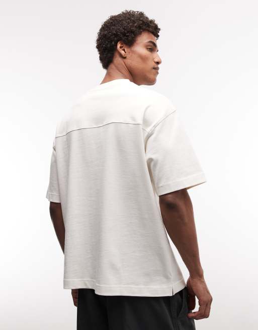 ASOS DESIGN - Beige superkraftig oversized T-shirt med broderi på brystet, 5 af 5