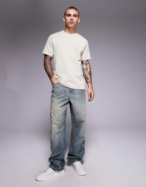 ASOS DESIGN - Beige superkraftig T-shirt i regular fit   , 2 af 5