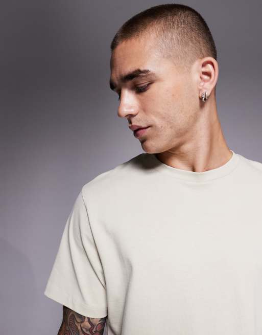 ASOS DESIGN - Beige superkraftig T-shirt i regular fit   , 5 af 5