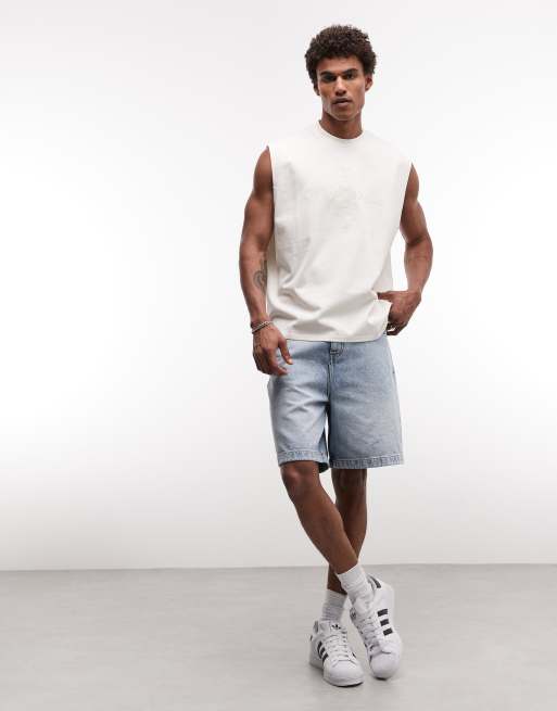 ASOS DESIGN – Beige, superkraftigt linne i oversized fit med texttryck framtill, 2 av 5