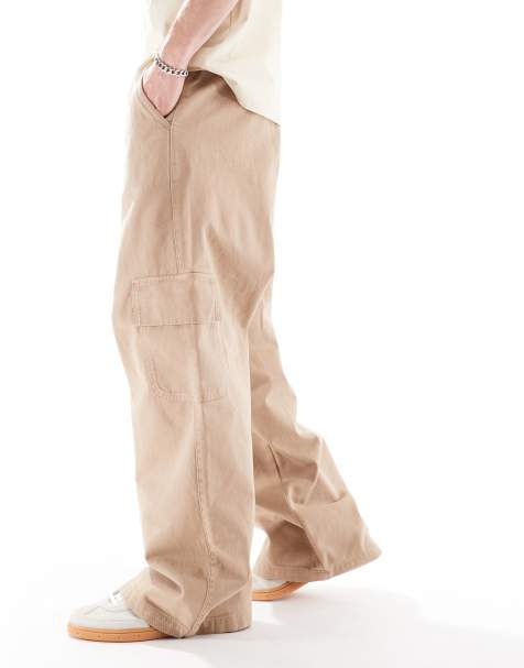 ASOS DESIGN - Beige superposede pull-on-cargobukser - view 1