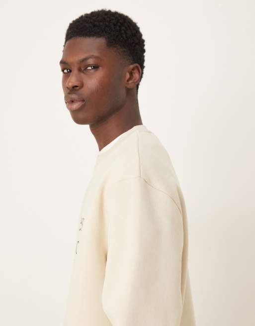 ASOS DESIGN – Beige sweatshirt med texttryck, 4 av 5