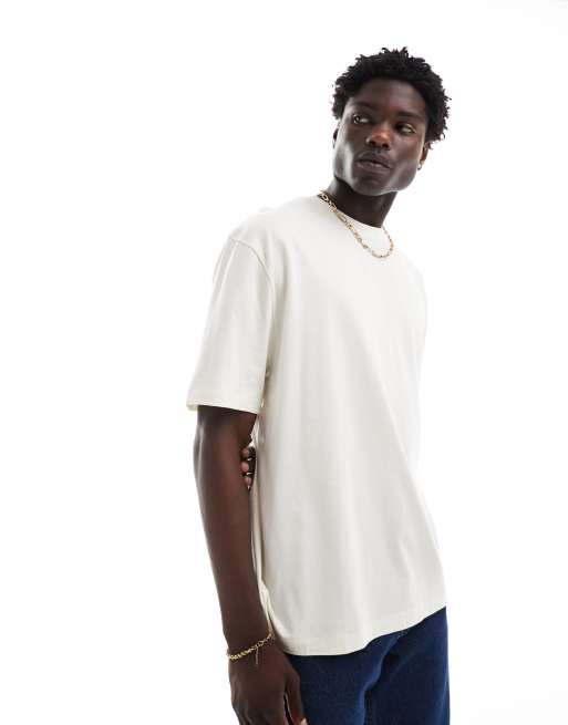 ASOS DESIGN – Beige t-shirt i oversize med Palm Springs-tryck baktill, 3 av 4