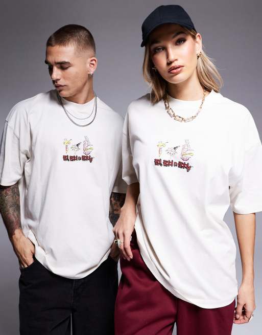 ASOS DESIGN – Beige t-shirt i unisex-modell och oversize med licenserat Ed, Edd och Eddy-tryck, 4 av 4