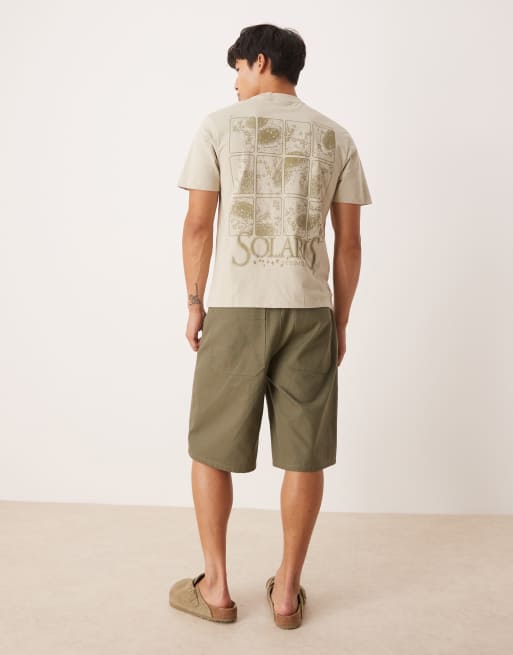 ASOS DESIGN - Beige T-shirt med firkantet pasform og kosmisk print, 2 af 4