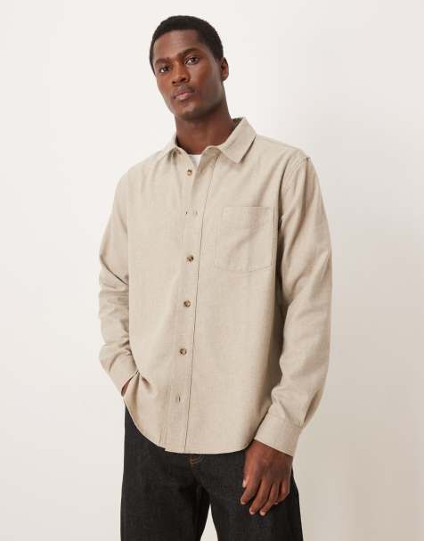 ASOS DESIGN – Beige, texturerade skjorta i regular fit - view 1