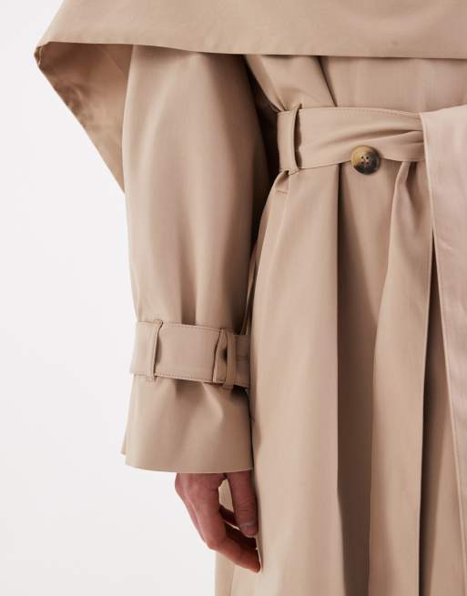 ASOS DESIGN - Beige trenchcoat med tørklædedetalje, 4 af 10