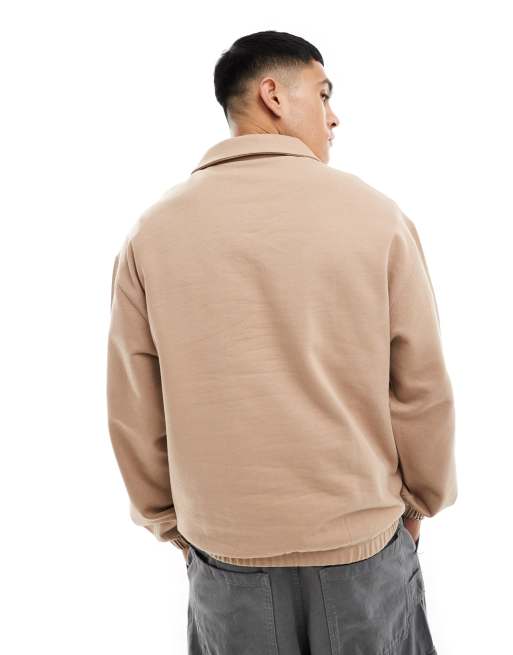 ASOS DESIGN – Beige tröja i oversize med dragkedja, 2 av 4