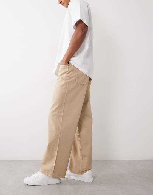 ASOS DESIGN – Beige, tunna, baggy jeans, 2 av 5