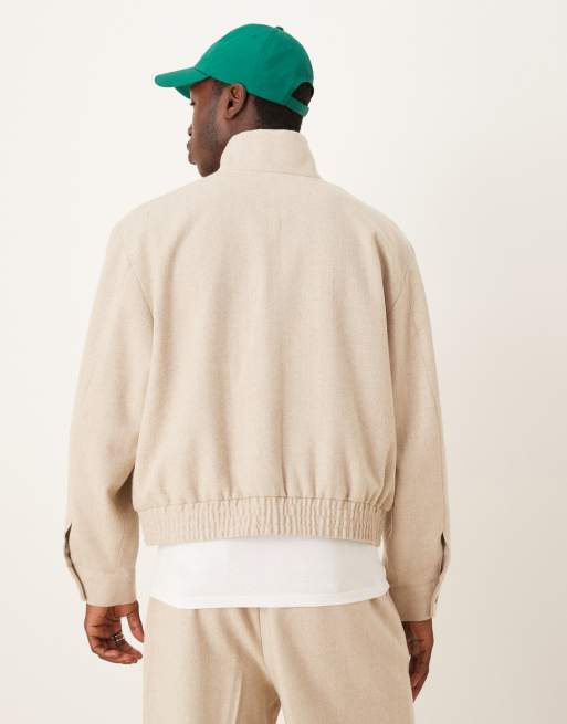 ASOS DESIGN – Beige, uppklädd blusjacka med fiskbensmönster, del av set, 3 av 5