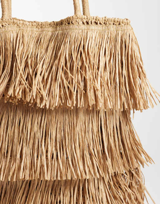 ASOS DESIGN – Beige, virkad toteväska i strå, 3 av 4