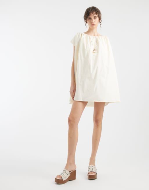 ASOS DESIGN - Beige voluminøs minikjole med puf-design, 2 af 4