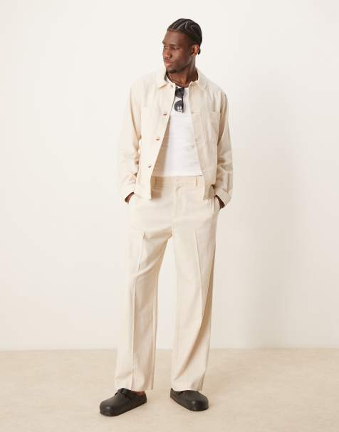 ASOS DESIGN – Beigt, uppklätt set i linne - view 1