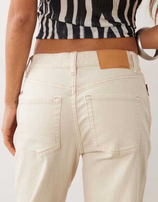 ASOS DESIGN bekväma stretchjeans med raka ben i naturvit, 4 av 5