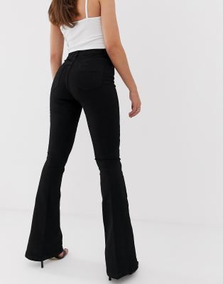 black jean flare pants