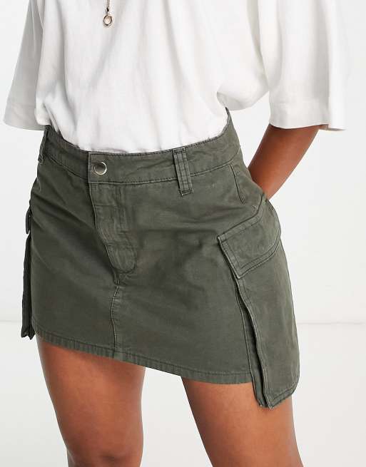 Khaki skirt clearance pockets