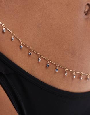 Asos Design Belly Chain In Gold