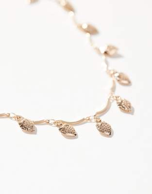 Asos Design Mix Beaded Belly Chain In Gold