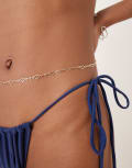 [ASOS DESIGN] ASOS DESIGN belly chain with heart details in gold tone S-M Gold