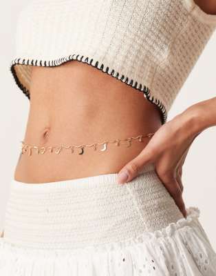Asos Design Belly Chain With Moon Details