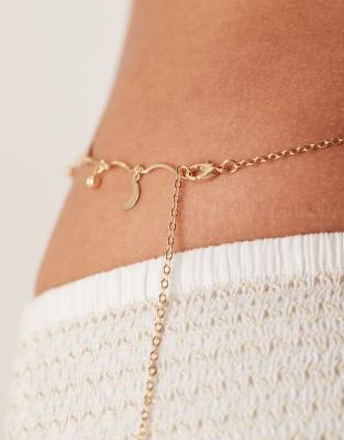Asos Design Belly Chain With Moon Details