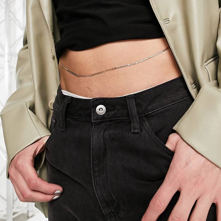 Asos Men Accessories Jewelry Body Jewelry Festival belly chain with textured detail in tone 