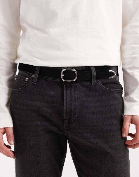 ASOS DESIGN belt in black velvet - view 1