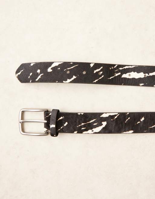 ASOS DESIGN belt in zebra print in leather, 2 of 3