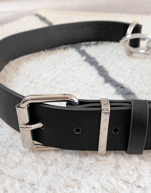 ASOS DESIGN belt with detachable metal chains and metal keeper