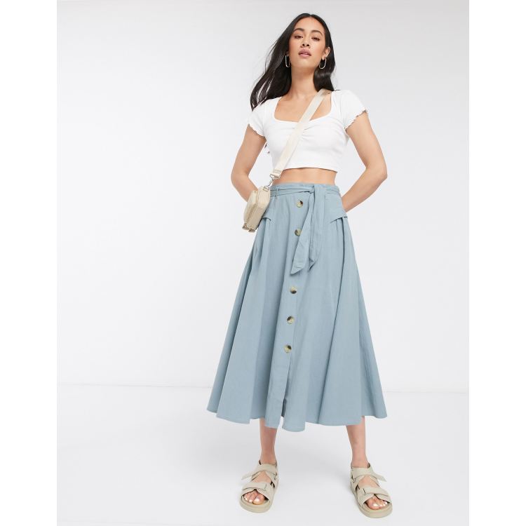 Asos button front clearance skirt