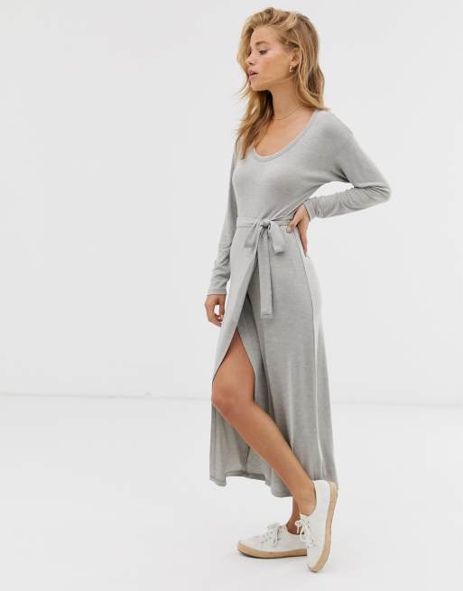 ASOS DESIGN belted marl jersey knit midi dress ASOS