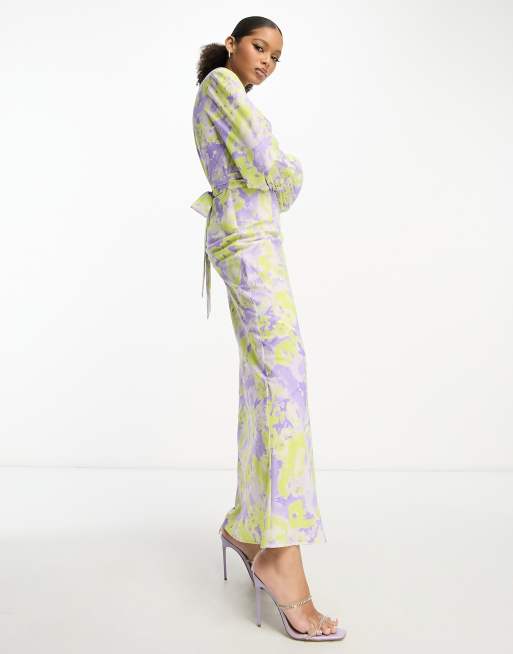 Yellow and best sale purple floral dress