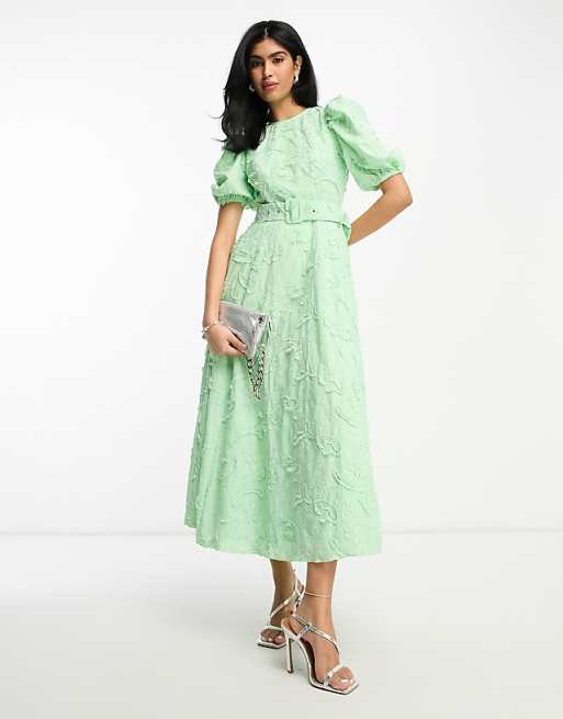 midi skater dresses Essential V-Neck Dress daily life ASOS DESIGN belted midi skater
