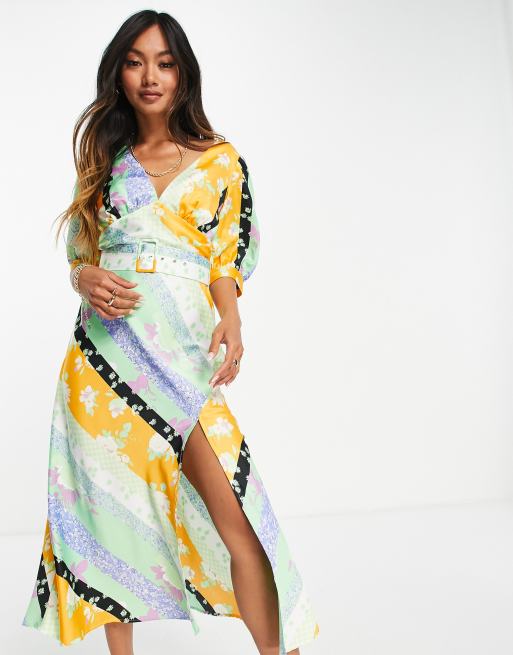 Printed clearance belted dress