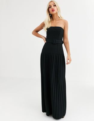 bandeau black maxi dress